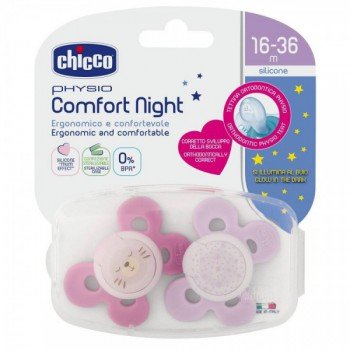 chicco-chupete-physio-comfort-night-silicona-16-36m-nina