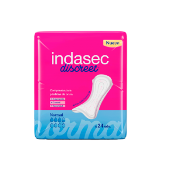 Indasec Discreet Normal 24 Compresas