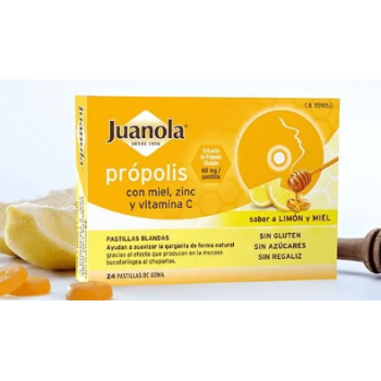 Juanola Própolis con Miel Sabor Limón y Miel 24 pastillas de goma