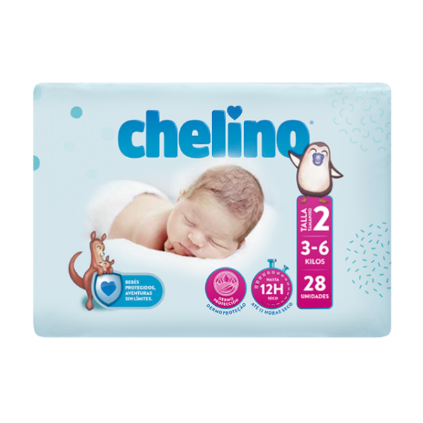 Pañales Chelino Talla 2 3-6 kg 28 uds