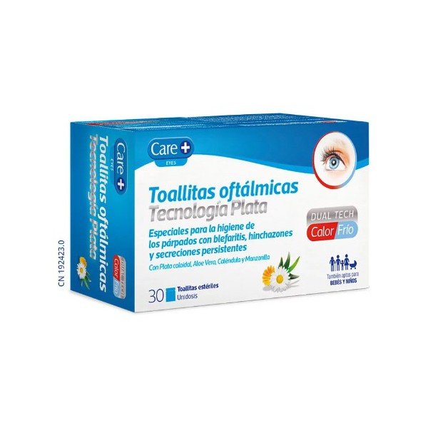 care+ toallitas oftalmicas de plata