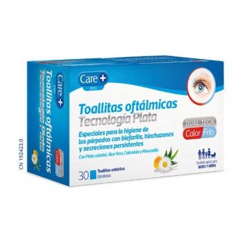 care+ toallitas oftalmicas de plata
