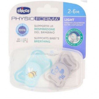Chicco Chupete Physio Light Silicona 2-6m Azul 2 uds