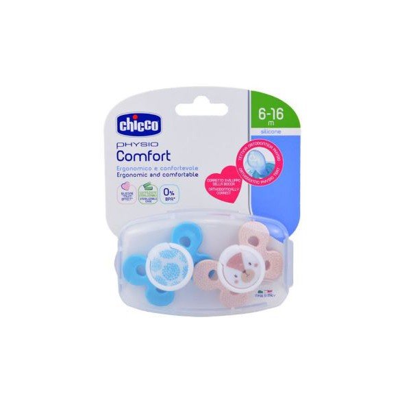 Chicco Chupete Physio Comfort Silicona 6-16m 2 uds