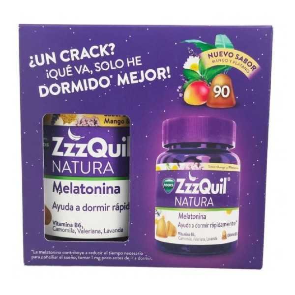 ZZZQUIL NATURA 90 GUMMIES SABOR MANGO & PLATANO...